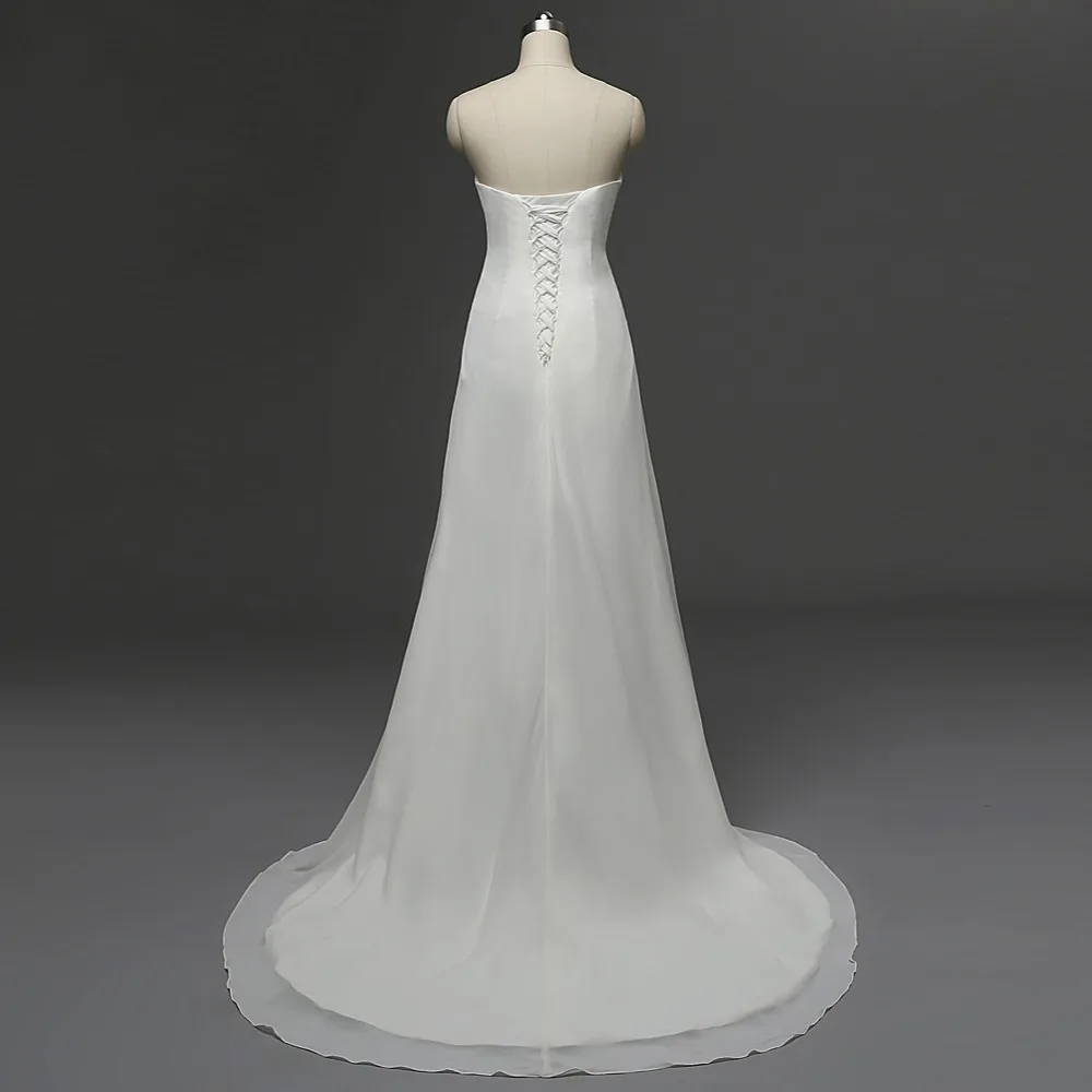 Женское шифоновое платье без бретелек элегантное пляжное свадебное с