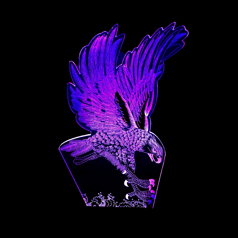 Новинка 2017 года Led 3d лампа уникальный Орел Дизайн best подарок для Прямая доставка 7