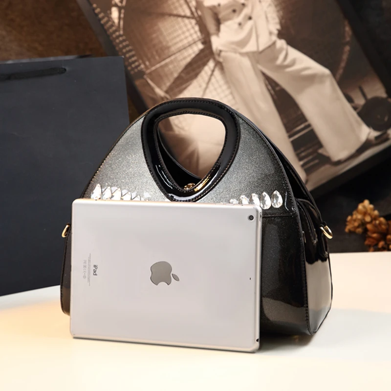 ICEV 2019 новые модные простые женские кожаные сумки boston tote лакированные клатчи