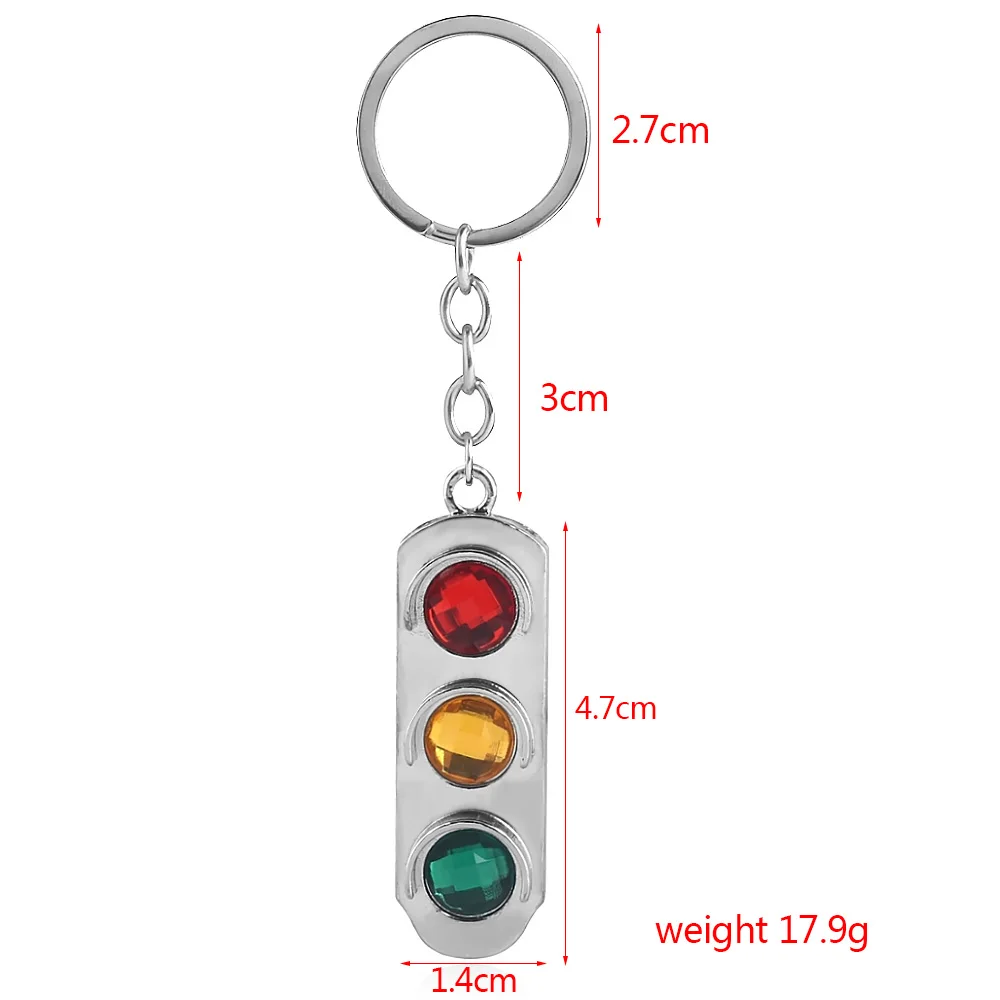 

Traffic Light Keychain Red Yellow Blue 3 Colors Inlaid Gemstones For Women Men High Quality Metal Pendant Accessories