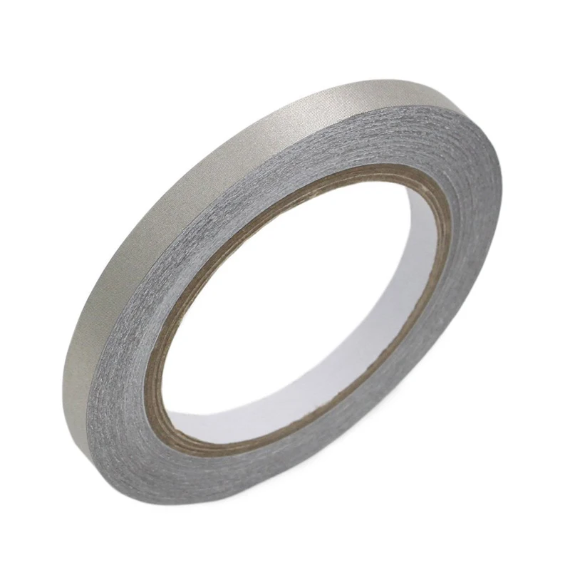 10 мм * 20 метров Серебряная клейкая проводящая тканевая лента для поликарбоната