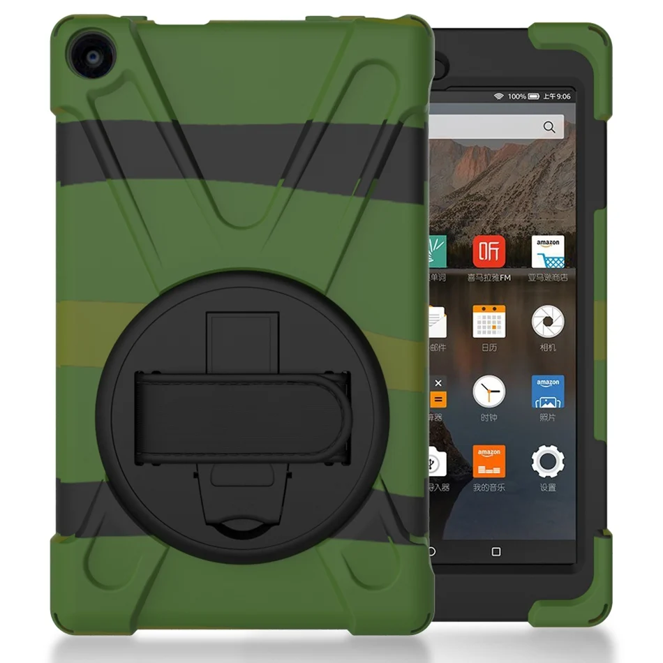 Сверхмощный ударопрочный чехол на руку для Amazon Kindle Fire HD 8 HD8 с подставкой Гибридный детский безопасный чехол для планшета