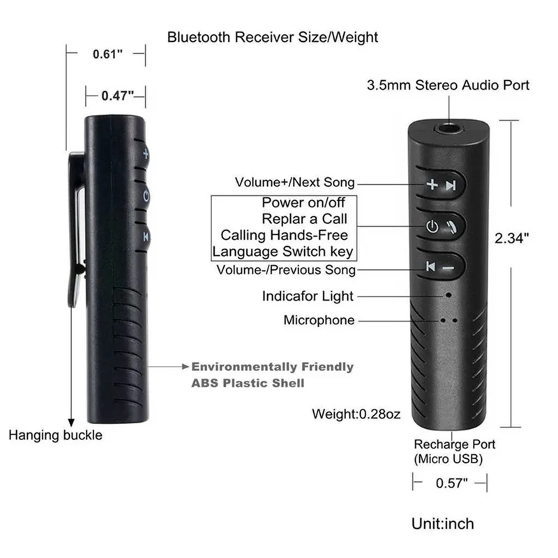 Mambaman авто Aux 3 5 мм разъем Bluetooth Динамик приемник автомобильный передатчик Handsfree