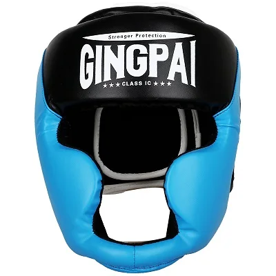 Боксерские Head Guard закрытым Тип/Спарринг шлем/ММА/Муай Тай кикбоксинг скобка/защиты головы - Цвет: Синий