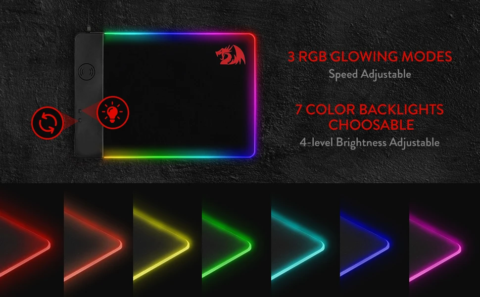 Redragon P025 Qi 10 Вт Беспроводное зарядное устройство Led RGB мышь с подсветкой Pad Xl большой мягкий резиновый игровой коврик для мыши ноутбук Pc Gamer