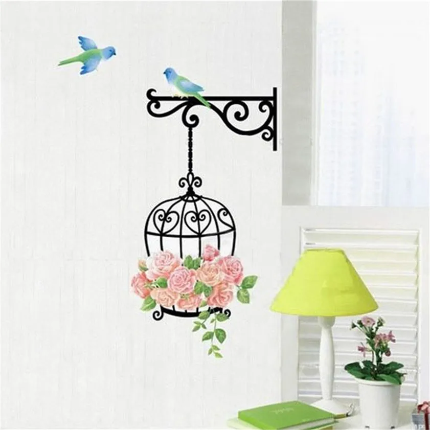 2017 Горячая Высокое качество 2016 мода Цветок Птица Наклейка на стену домашний