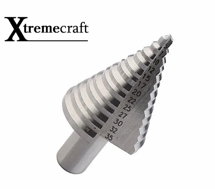 

Xtremecraft 1PC 5-35mm Step Drill Bit 6542 Metal Drilling High Speed Steel Woodworking Tool 5,7,10,12,15,17,20,22,25,27,30,32,35