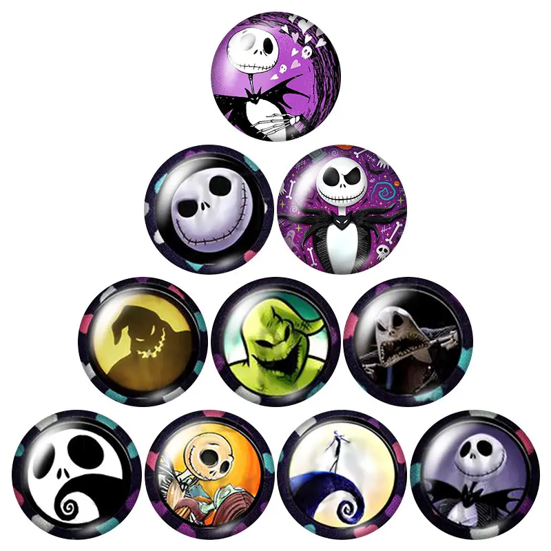 The nightbefore Chiristmas Jack Skellington 10 шт. 12 мм // 18 мм/25 круглый фото стекло кабошон