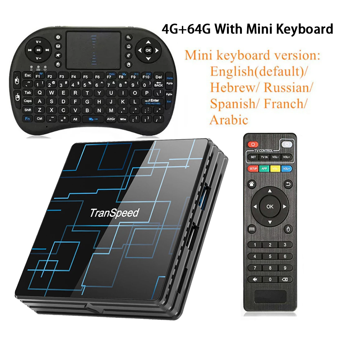 4G 64G with Keyboard Android 9,0 ТВ приставка Google голосовой помощник RK3318 4K 3D Ultra 4G 64G Wifi Bluetooth Play Store Бесплатные приложения телеприставка - Цвет: 4G 64G with Keyboard