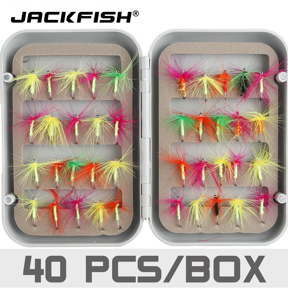 JACKFISH 40 шт. форель Nymph Fly рыболовная приманка сухие/влажные мухи Nymphs ледовая