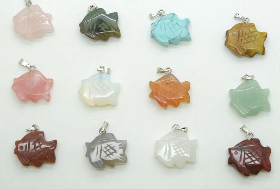 Подвески в виде рыбы из натурального камня подвески дельфина для изготовления