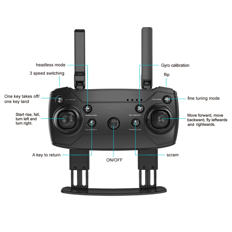 Дрон с HD камерой 720P складной недорогой Радиоуправляемый вертолет Wi Fi FPV 100 м rtf