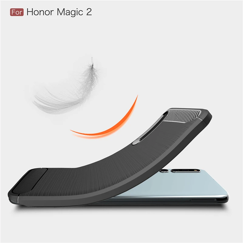 Чехол для Huawei Honor Magic 2 жесткий бампер из углеродного волокна чехол мягкий