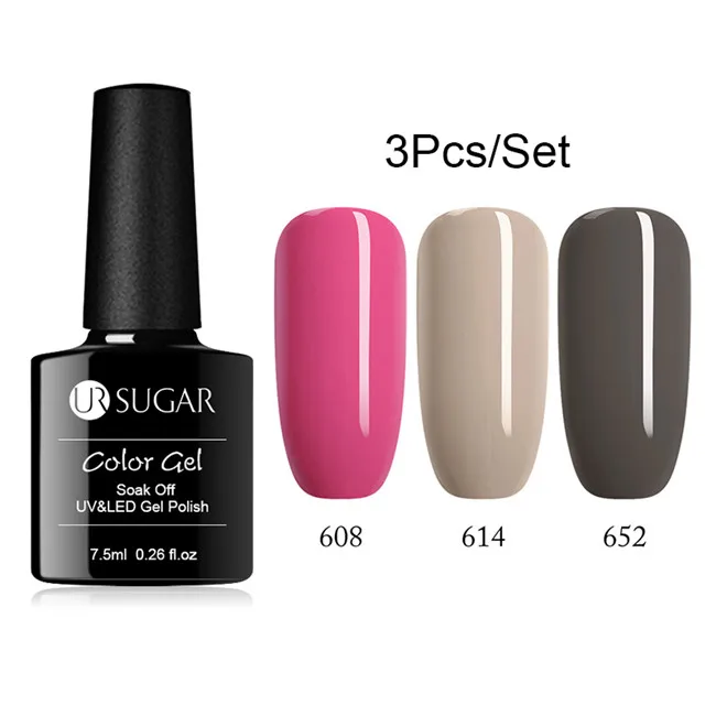 3Psc 5 UR SUGAR 2 шт./компл. гель лак для ногтей Гибридный лак es набор для полировки ногтей Полупостоянный летний цвет отмачиваемый Гель-лак - Цвет: 3Psc 5