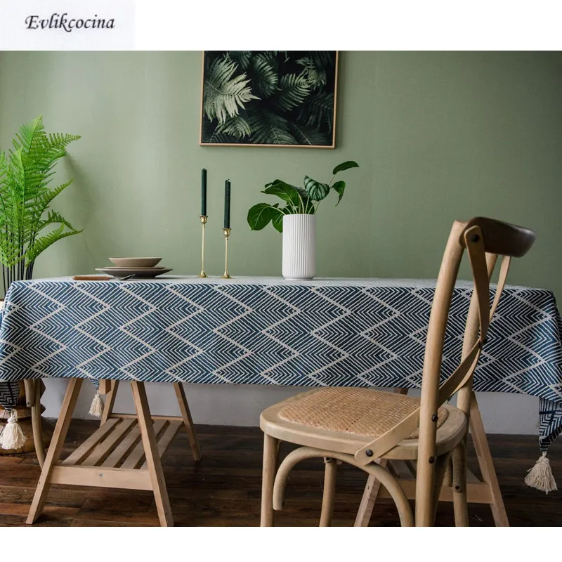 

Free Shipping Blue Waves Tablecloth Nappe Impermeable Tafelkleed Table Cover Mutfak Masa Ortusu Multifunction Copertura Tavolo