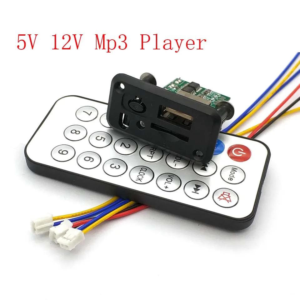 

Mini 5V MP3 Decoder Board 3W*2 Decoding Module MP3 WAV U disk TF Card USB Amplifier Speaker Audio Board With Remote Control Wire