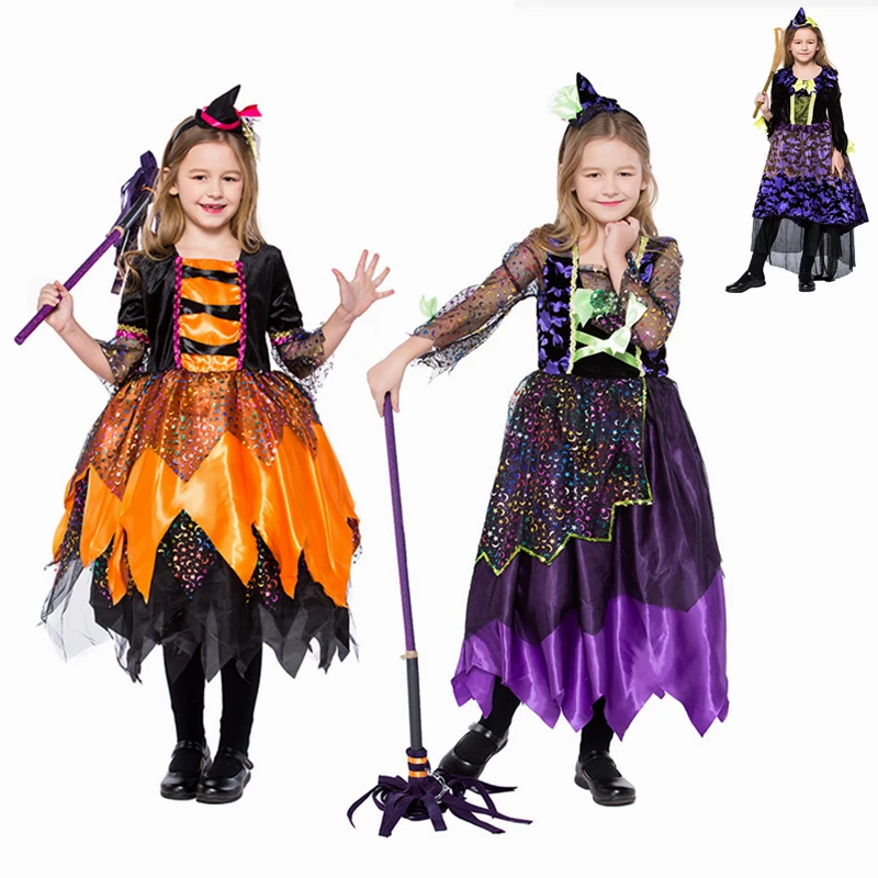 Маскарадные костюмы для маленьких детей платье маленькой ведьмы принцессы
