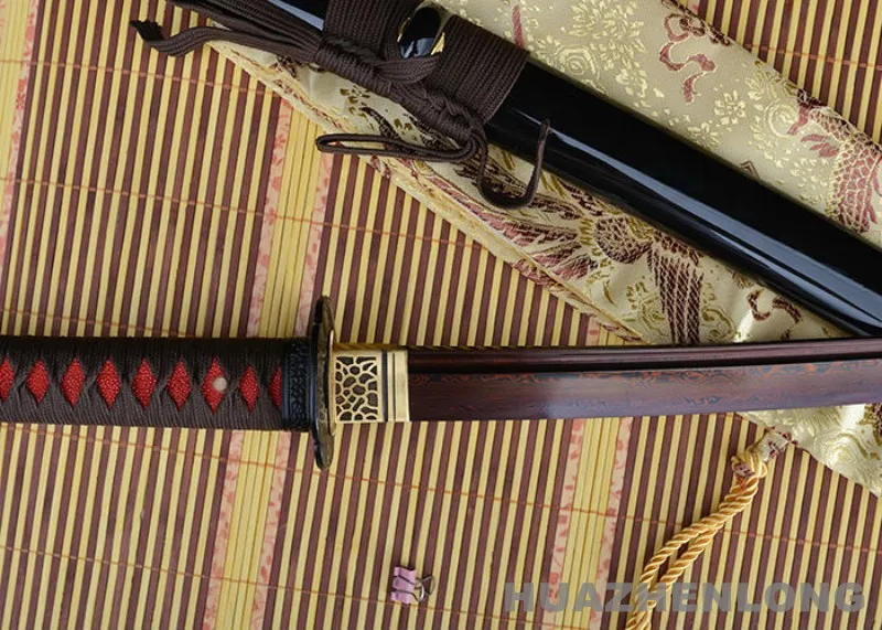 Функциональная ручная Дамасская кованая Катана из красной складной стали с