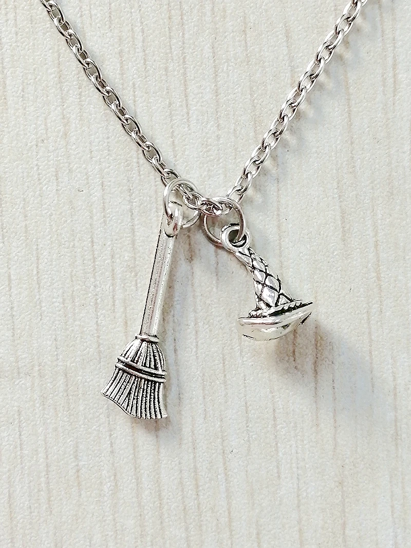 

Hot sale, necklace, broom, hat, cute fashion necklace, gift for children mom, Christmas party gift
