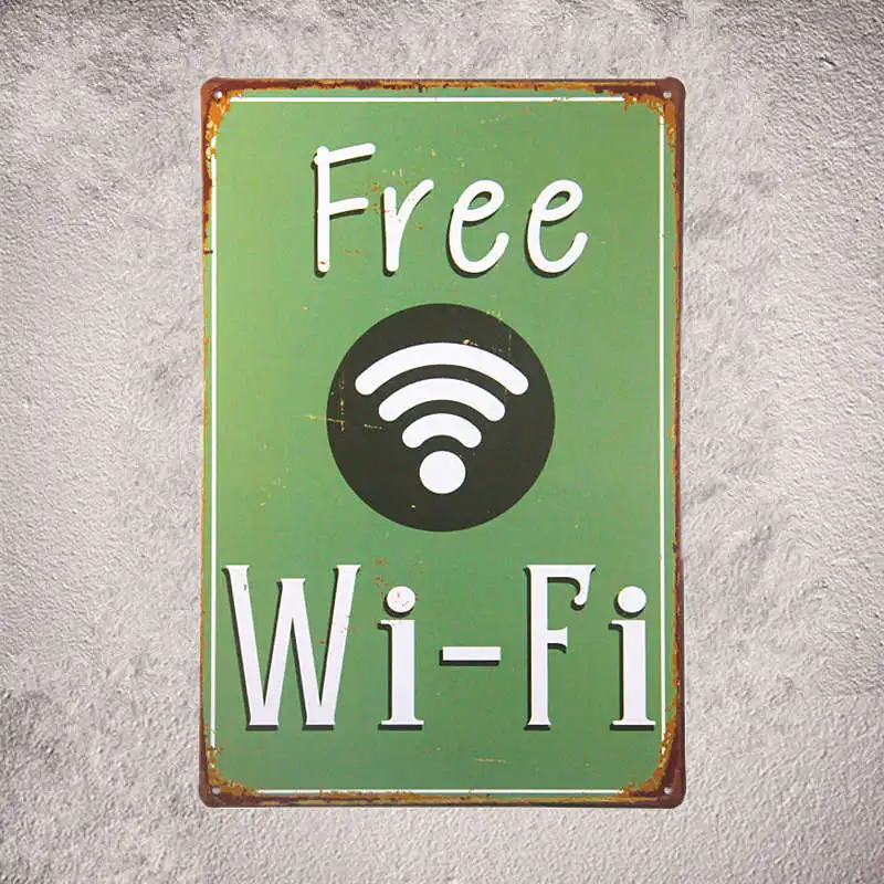 Винтажные металлические жестяные знаки Wi Fi хот дог меню для кофе барбекю