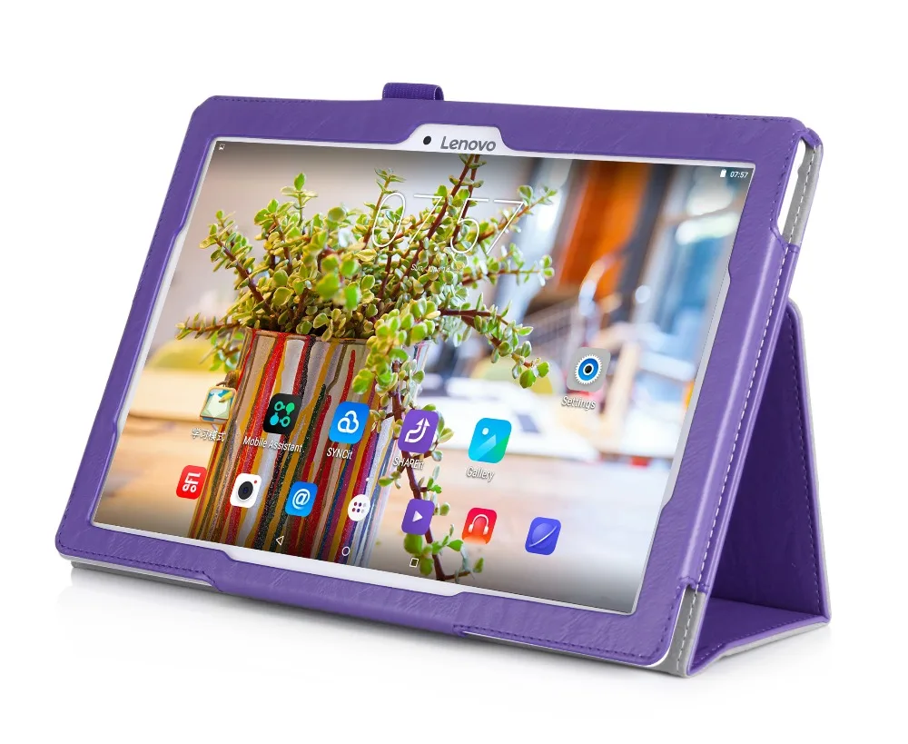 Кожаный чехол подставка из воловьей кожи с ремешком на руку для Lenovo Tab3 10|tab 2 a10-30|tab