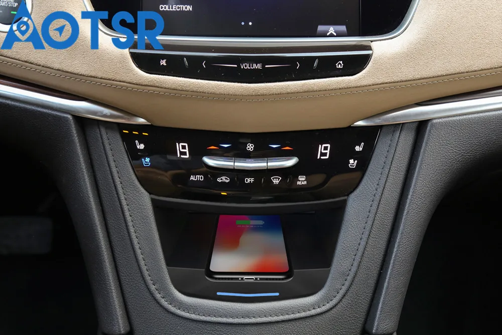 Aotsr QI Беспроводное Автомобильное зарядное устройство для Cadillac XT5 2017 2019