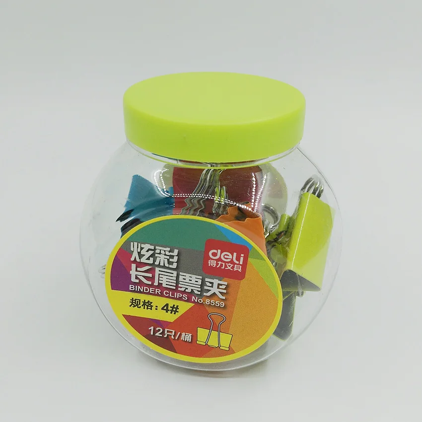

[Deli] (2 Set/Lot) Cute 25mm Colorful Metal Binder Clips Paper Document Clip Bookmark Office School Supplies No.8559