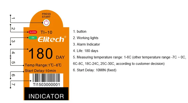 

Free Ship 10pc high quality TI-10 indicator single use temperature labels