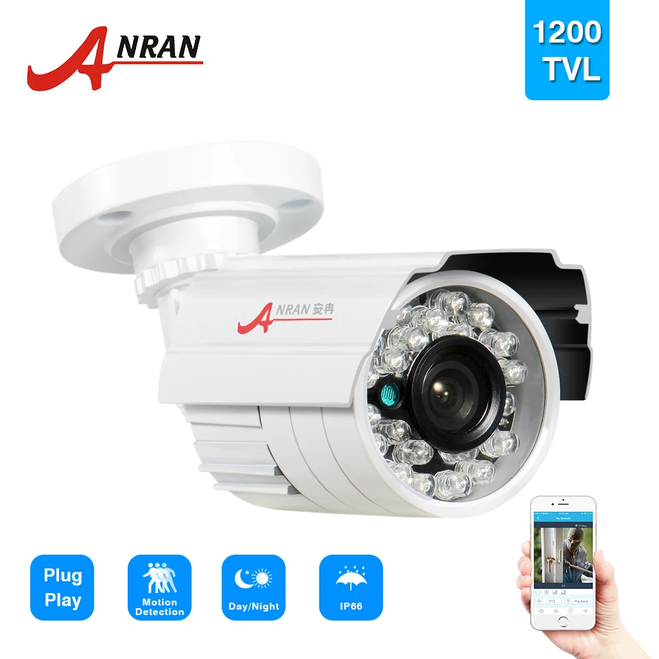 ANRAN HD 1200TVL 1/2. 5 SONY CMOS IMX138 Сенсор 24 ИК Открытый Ночное Видение безопасности
