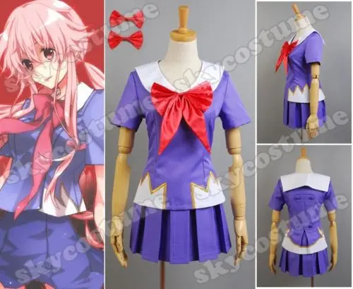 Аниме дневник будущего Mirai nikki 2nd Gasai Yuno косплей костюм женская школьная форма