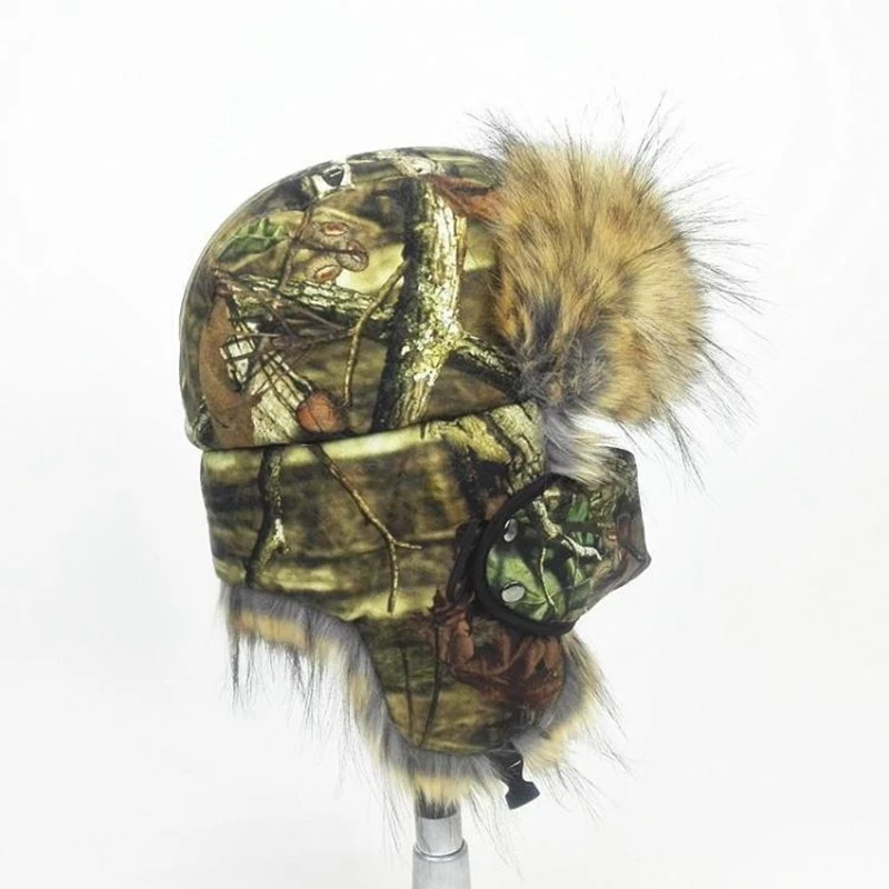 Открытый Bionic Камуфляж Дерево листья камуфляж зимняя охотничья шапка