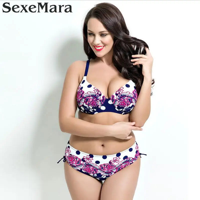 Сексуальный комплект бикини большого размера с принтом купальник для женщин