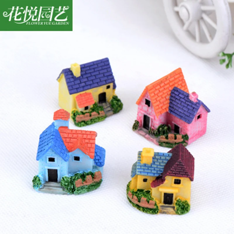 ZOCDOU 3 Piece Europe House Villa Luxury Family Build Model Cute Statue Figurine Mini Crafts Ornament Miniatures Garden Decor | Дом и сад