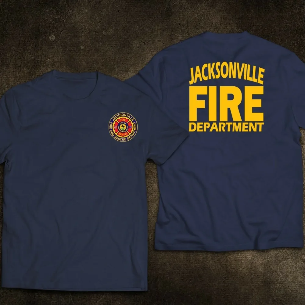 

New Florida Jacksonville Fire Department Fire and Rescue Unique Design Tops Tees Summer Men'S Hip Hop Street Men T Shirts