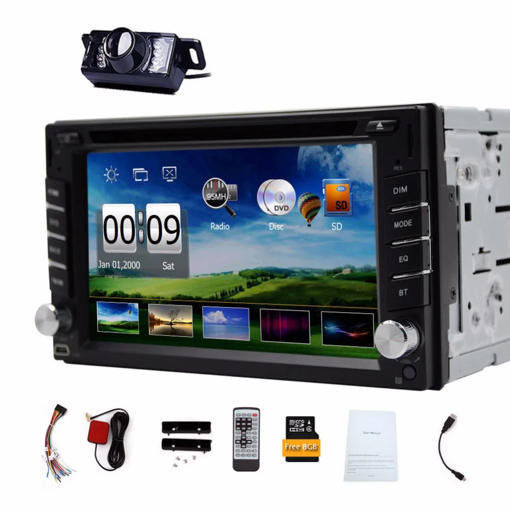 Сзади Камера + 2 din GPS dvd-плеер HD цифровая Сенсорный экран навигации стерео