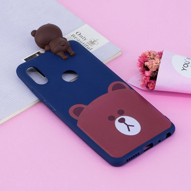 Чехол для Xiaomi Mi 6X с 3D мультяшной игрушкой кошкой пандой Мягкая силиконовая задняя