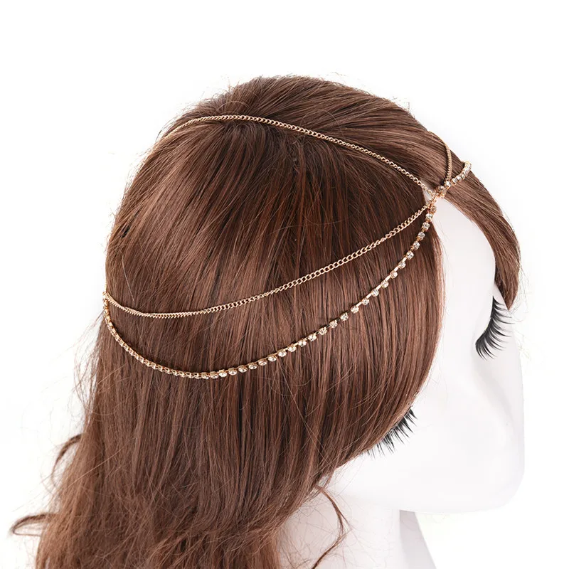 hair Band Retro Irregular Hair Band Personality Metal Multilayer Headband Head Chain Hairwear For Women gift