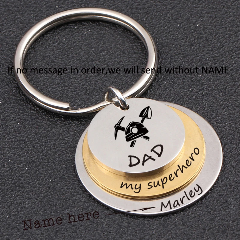 Брелок с гравировкой папа мой супергерой марли Персональная настройка имени
