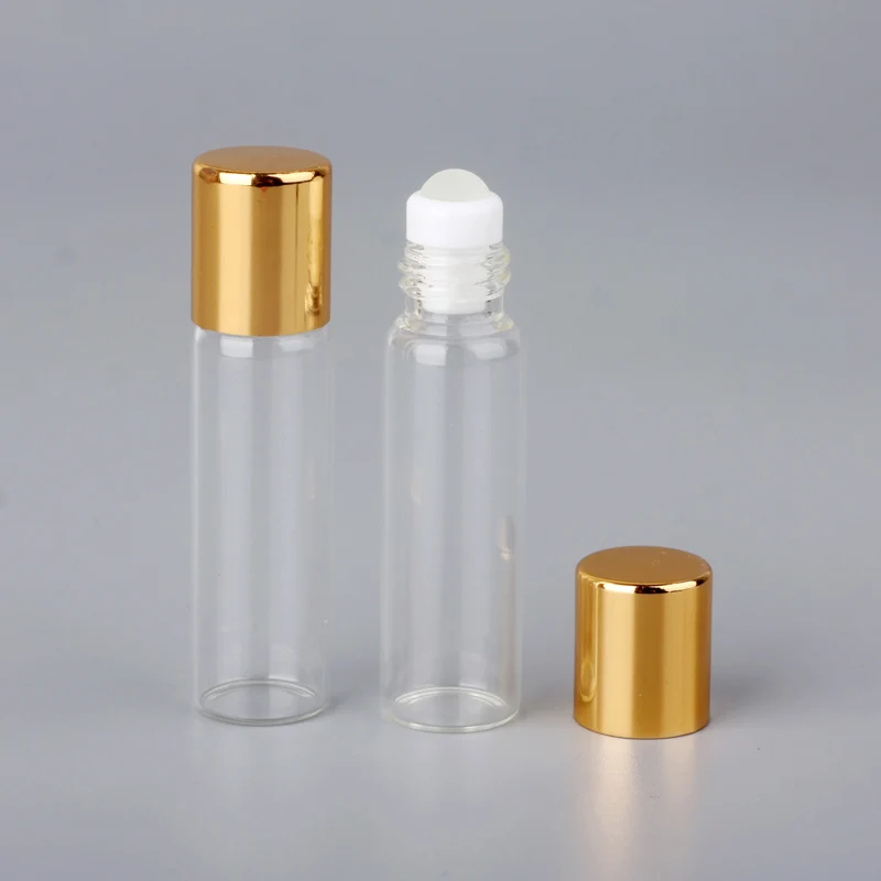Gold 5ml 100 шт./лот, 5 мл, мини многоразовые флаконы для духов в рулонах, флаконы для эфирных масел, пустые флаконы для образцов духов - Цвет: Gold 5ml