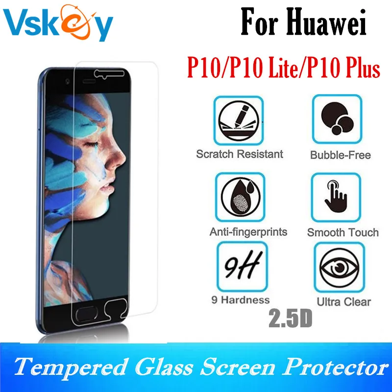 

VSKEY 10 шт. 2.5D Закаленное стекло для Huawei P10 Plus защита для экрана P10 Lite Противоударная защитная пленка
