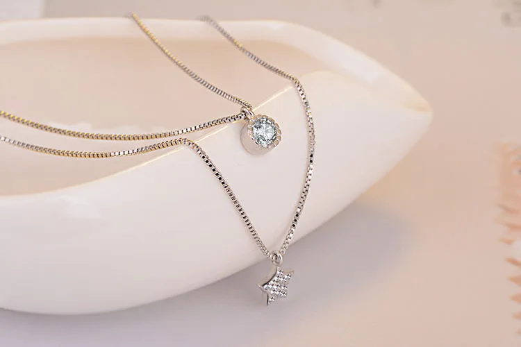 Женское колье из серебра 925 пробы с фианитом|designer necklace|fashion necklacenecklace designer |