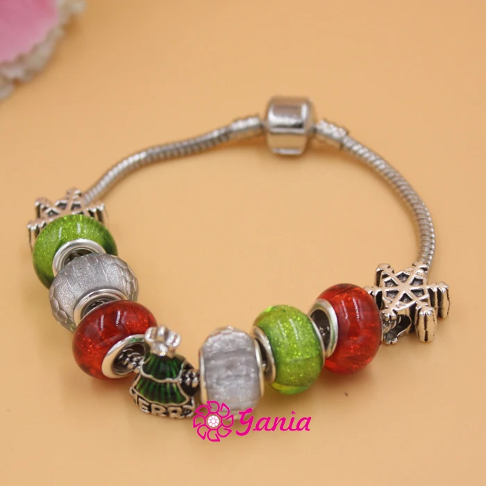 Модные ювелирные изделия для браслета со снежинками Рождественский браслет в