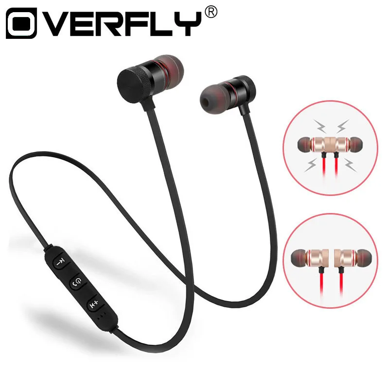 Спортивные наушники Bluetooth Металлические Магнитные гарнитуры музыке стерео с