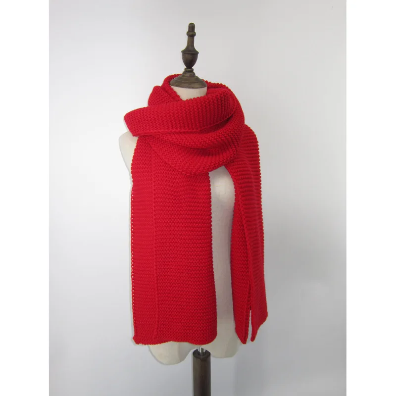 2017 Теплый ручной вязки зимние женские шарфы и обертывания красный кашемировый