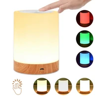 6 colors light adjustable led colorful grain rechargeble little nightlight table bedside nursing lamp breathing touch light