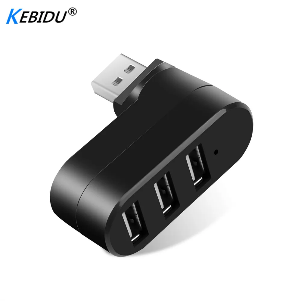 Kebidu 3 USB концентратор usb 2 0 порта Мини Вращающийся сплиттер адаптер для компьютер