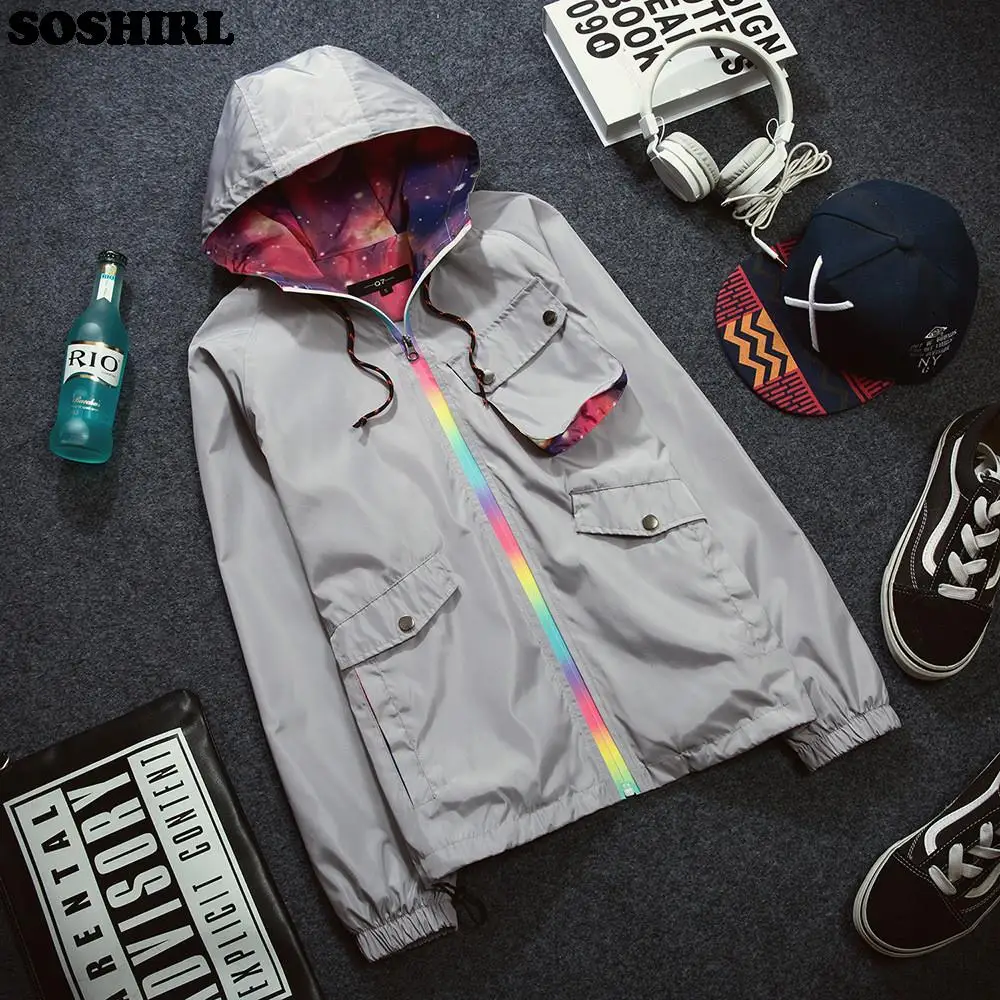 SOSHIRL 2017 пальто с галактикой Мужская модная верхняя одежда брендовая Harajuku