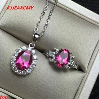 kjjeaxcmy fine jewelry 925 silver inlaid natural color topaz womens jewelry set flawless