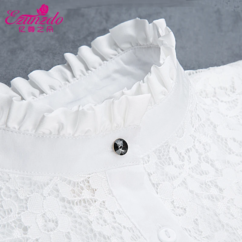 Fashion Lace stand-up collar Vintage Elegant Womens Bib False Collar Embroidered Floral Trim on Mesh Tulle Scalloped | Дом и сад