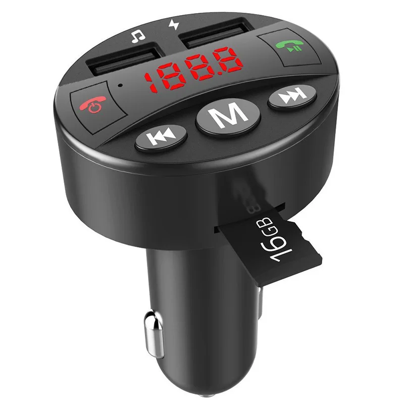 Handsfree Bluetooth Car Kit 5V 2.1A Wireless FM Transmitter QC 3.0 Dual USB Charger Audio MP3 Player With 32GB memory function | Автомобили